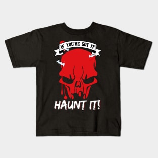 Halloween Costume Scary Skeleton Skull Face Horror Party Kids T-Shirt